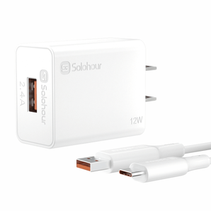 12W Fast Charger Kit With 1m USB-A to USB-C Cable US Plug