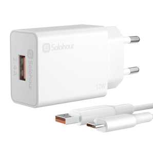 12W Fast Charger Kit With 1m USB-A to USB-C Cable EU Plug