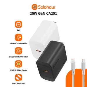 GaN 20W Fast Charger Kit With 1m C-C Cable ( (1 Port | USB-C) US Plug