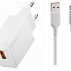 12W Fast Charger Kit With 1m USB-A to USB-C Cable EU Plug